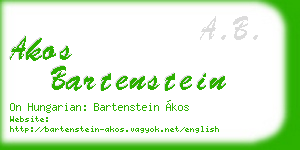 akos bartenstein business card